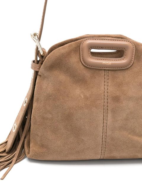 Maje mini Miss M suede bag - Brown