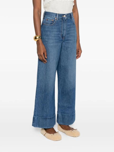 Valentino Garavani belt-loop cuffed jeans - Blue
