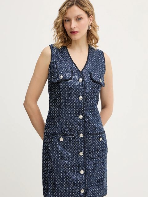 Guess sukienka GABRIELA kolor granatowy mini dopasowana W5BK41 D0771 - zdjęcie produktu nr 1