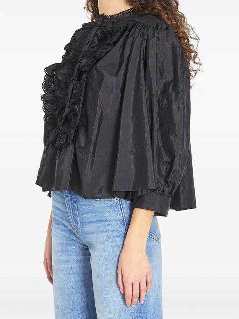 Chloé ruffled embroidered blouse - Black