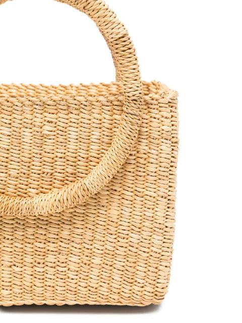 Muun mini Lune woven straw tote bag - Neutrals