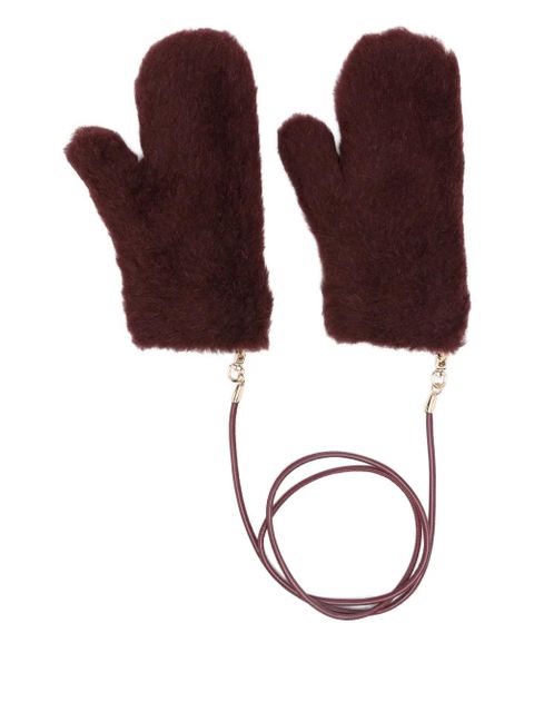 Max Mara detahable-tie mittens - Red - zdjęcie produktu nr 1