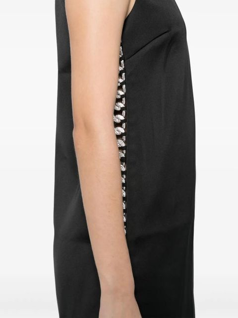 Self-Portrait chain-detail satin dress - Black