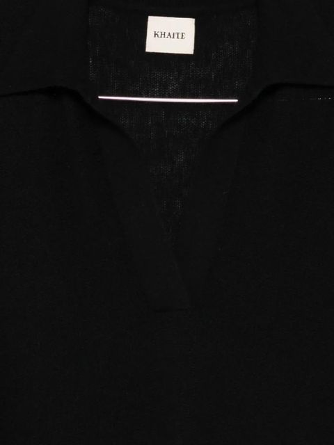KHAITE long-sleeve polo tops - Black
