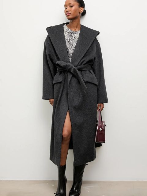 Answear.LAB płaszcz wełniany kolor czarny