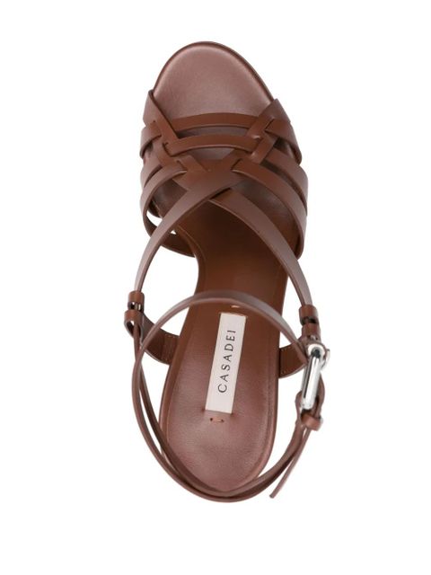 Casadei Betty 120mm leather sandals - Brown