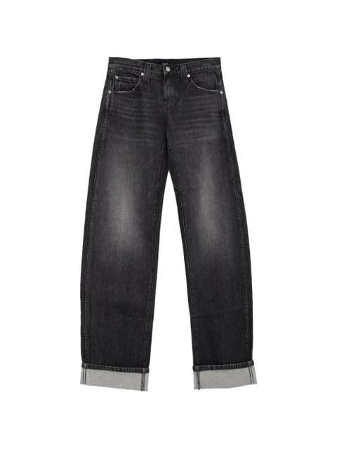 KHAITE cuffed denim jeans - Black - zdjęcie produktu nr 1