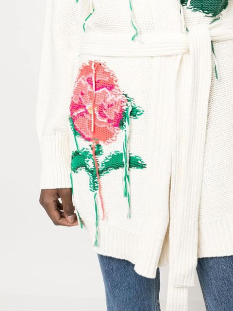 TWINSET floral intarsia-knit cardigan - White