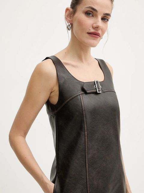 Liu Jo sukienka kolor brązowy mini prosta MF5314 E1051