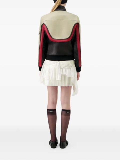 Coperni C-logo panelled leather jacket - Neutrals