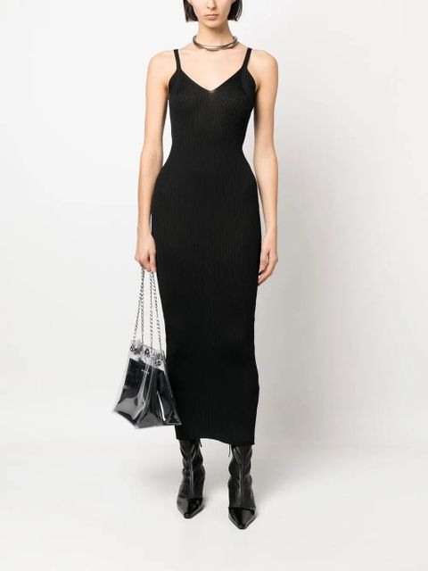 OUR LEGACY V-neck ribbed-knit dress - Black