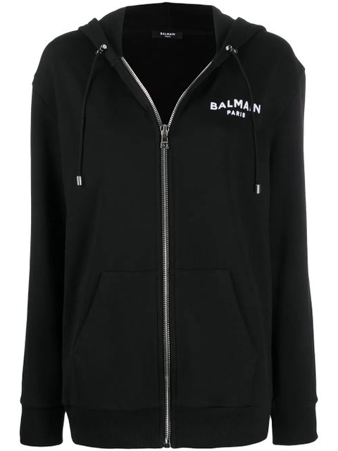 Balmain logo zipped hoodie - Black - zdjęcie produktu nr 1
