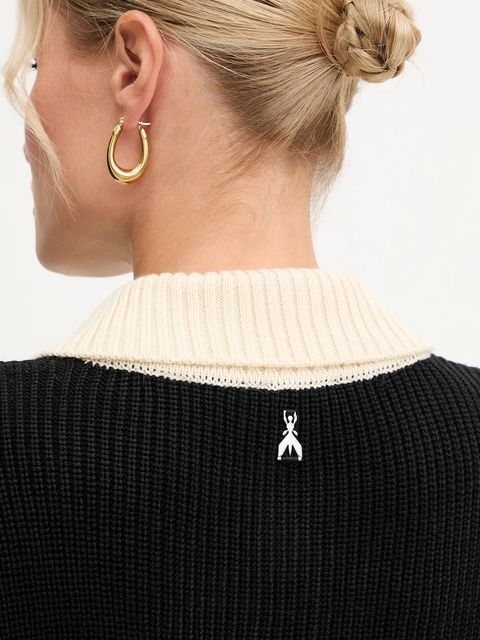 Patrizia Pepe sweter z dodatkiem wełny damski kolor czarny 2K0353 K298