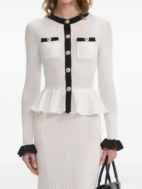 Self-Portrait knitted dress - White