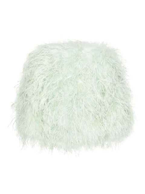 Yves Salomon cropped feather jacket - Green