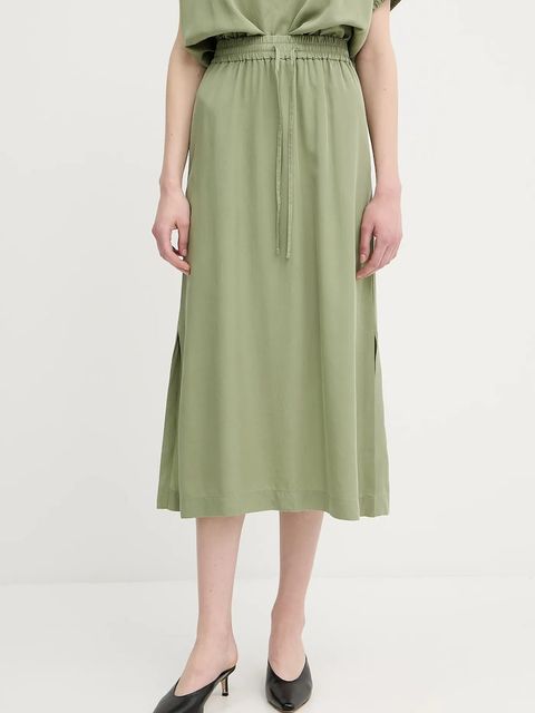 United Colors of Benetton spódnica kolor zielony midi rozkloszowana 4NPHD004S - zdjęcie produktu nr 1