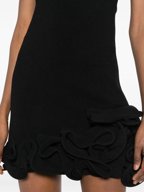 SANDRO ruffle knitted mini dress - Black