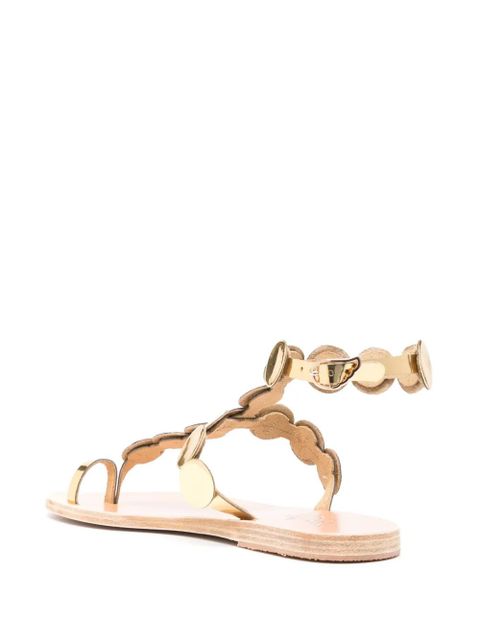 Ancient Greek Sandals Asteras flat leather sandals - Gold