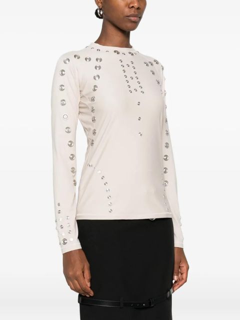 Coperni stud-embellished t-shirt - Neutrals - zdjęcie produktu nr 2