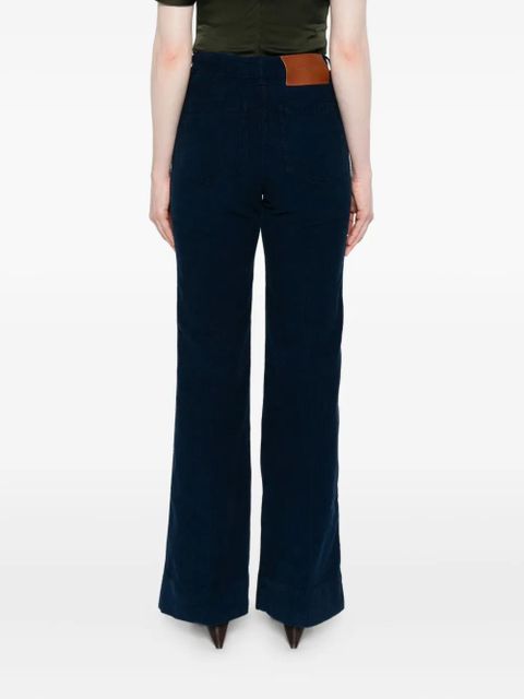 Victoria Beckham corduroy front-pocket trousers - Blue