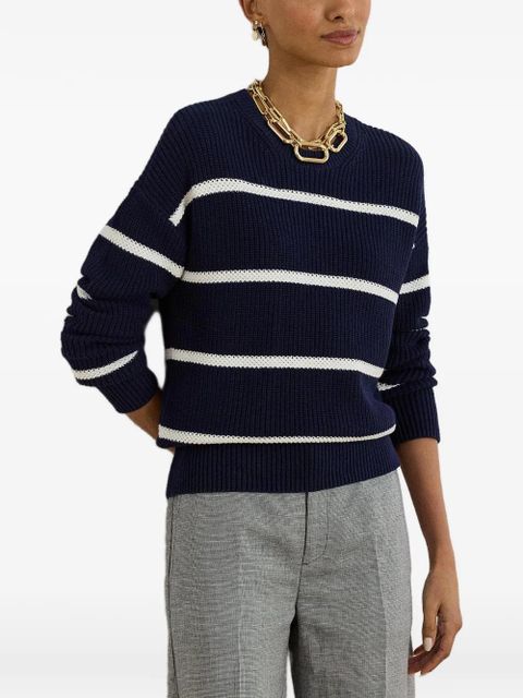 Lauren Ralph Lauren striped cotton-knit sweater - Blue