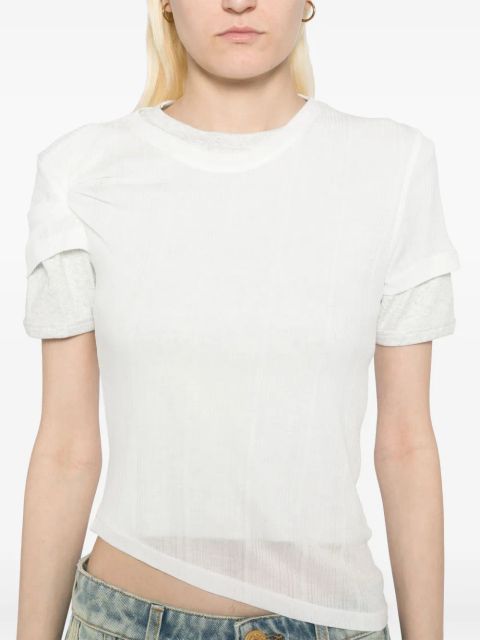 Christopher Esber sheer ribbed T-shirt - White