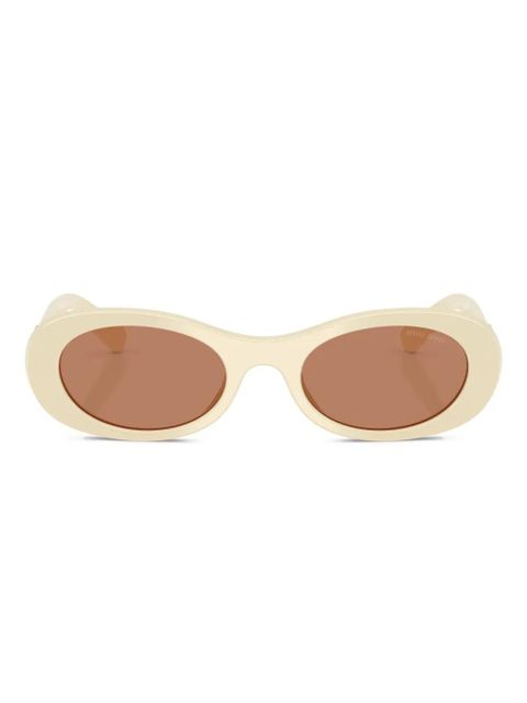 Miu Miu Eyewear oval-frame sunglasses - White - zdjęcie produktu nr 1