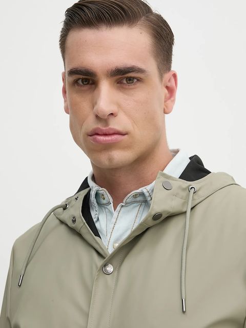 Rains kurtka Long Jacket W3 kolor zielony przejściowa 12020