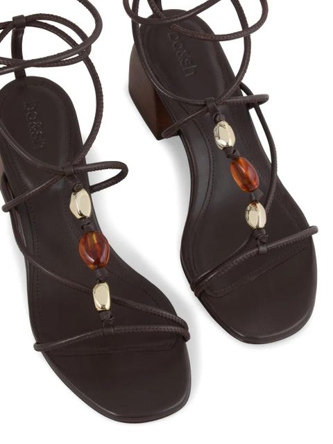 Ba&Sh Caya beaded ankle-tie sandals - Brown