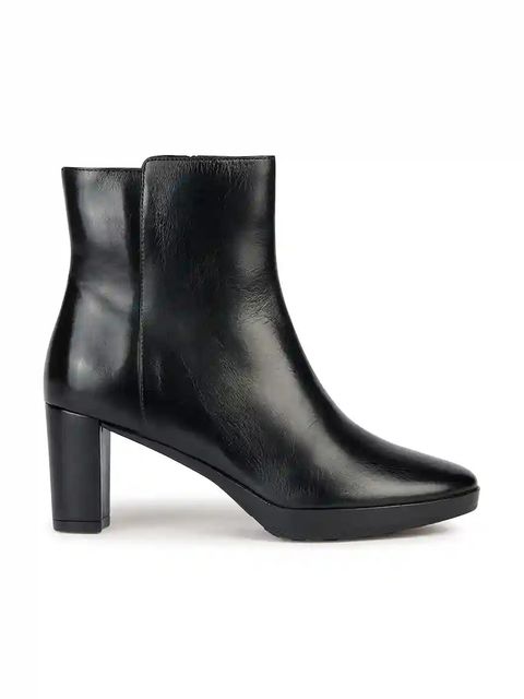 Geox botki skórzane D WALK PLEASURE 60 damskie kolor czarny na słupku D36TEC 00043 C9999 - zdjęcie produktu nr 1