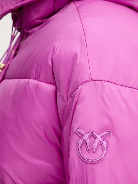 Pinko kurtka kolor różowy zimowa oversize 105656 A2TF