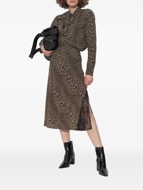 Zadig&Voltaire lace-insert skirt - Brown - zdjęcie produktu nr 2