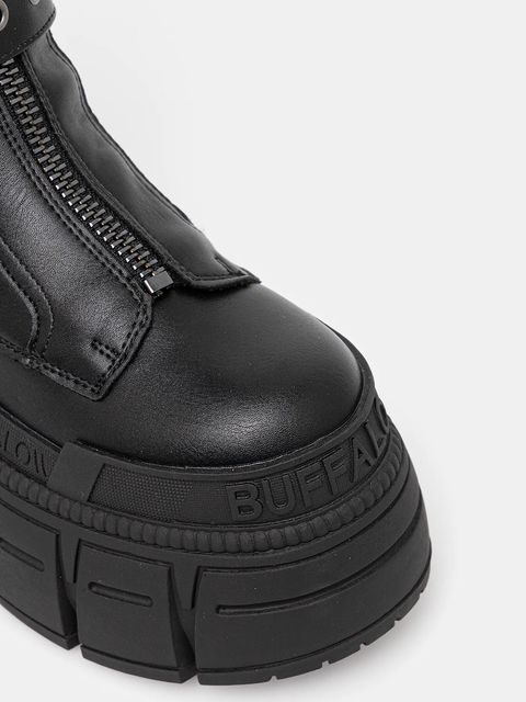 Buffalo kozaki Gospher Biker Hi kolor czarny na platformie 1270131-BLK