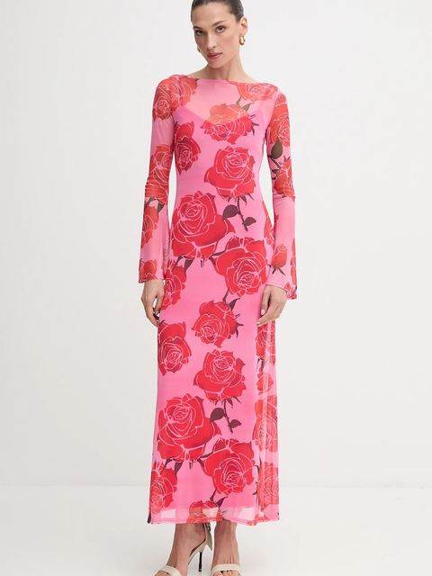 Never Fully Dressed sukienka kolor różowy maxi dopasowana NFDDR2830 - zdjęcie produktu nr 1