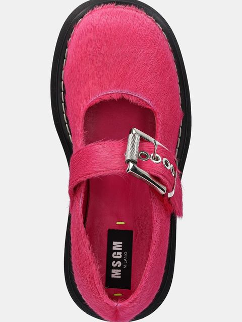 MSGM baleriny zamszowe kolor różowy 3941MDS858 995 - zdjęcie produktu nr 2