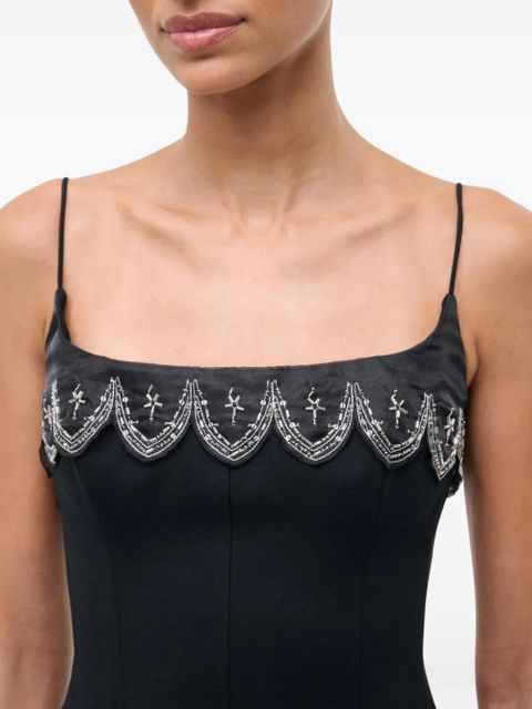 STAUD Colette scalloped top - Black
