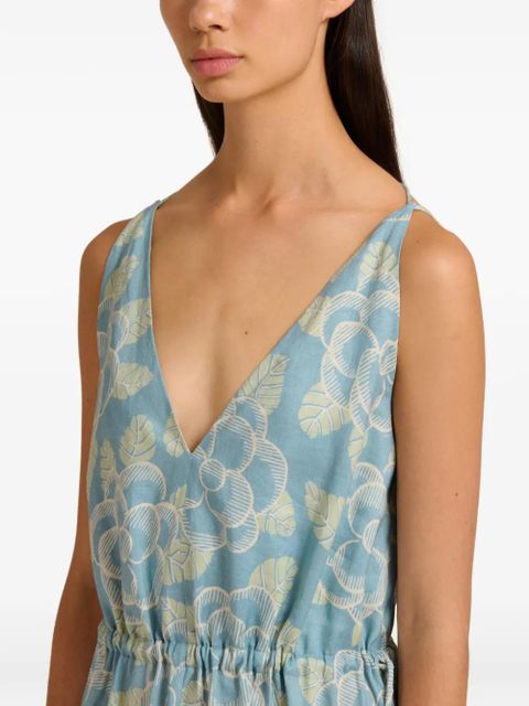 Marni floral-pattern maxi dress - Blue