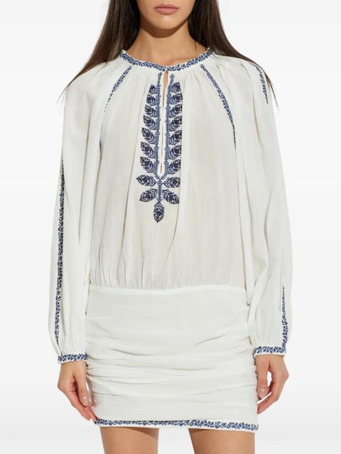 MARANT ÉTOILE Ludy embroidered-detail mini dress - White