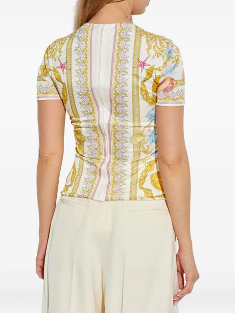 Versace safety-pin twisted top - White