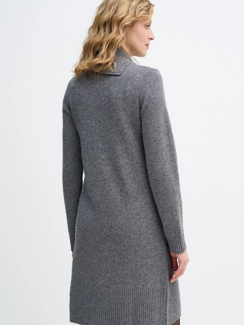 United Colors of Benetton sukienka z dodatkiem wełny kolor szary midi dopasowana 1444DV02F