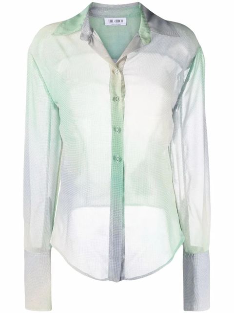 The Attico gradient mesh button-up shirt - Green - zdjęcie produktu nr 1