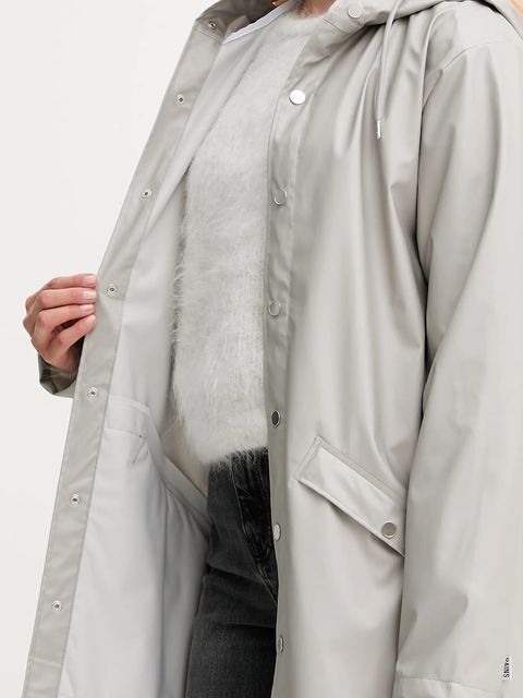 Rains kurtka 12020 Long Jacket kolor szary przejściowa 12020