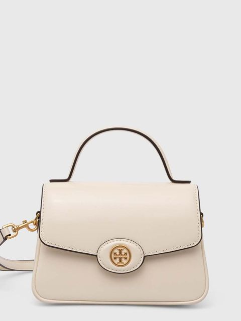 Tory Burch torebka skórzana Robinson Spazzolato Small kolor beżowy 153233.250