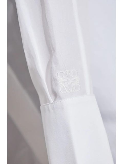 LOEWE draped cotton shirt - White