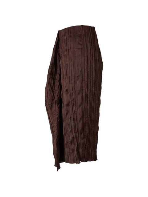 STAUD ruffled midi skirt - Brown