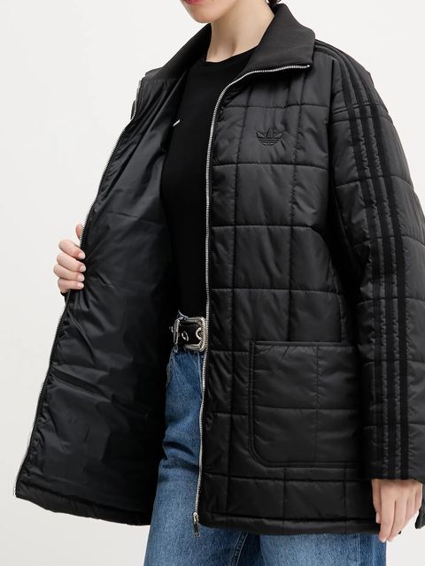 adidas Originals kurtka Quilted Jkt kolor czarny przejściowa oversize JX8825