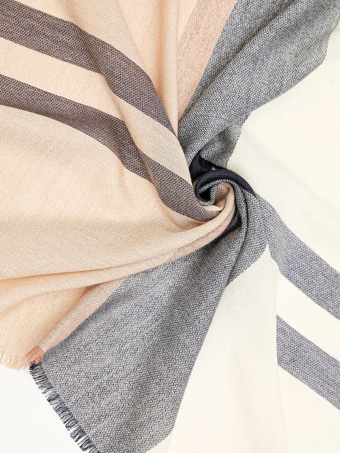 Barbour chusta wełniana damski kolor beżowy wzorzysty LSC0478 - zdjęcie produktu nr 2