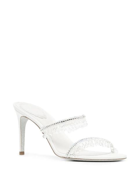 René Caovilla 85mm crystal-strap sandals - White - zdjęcie produktu nr 2