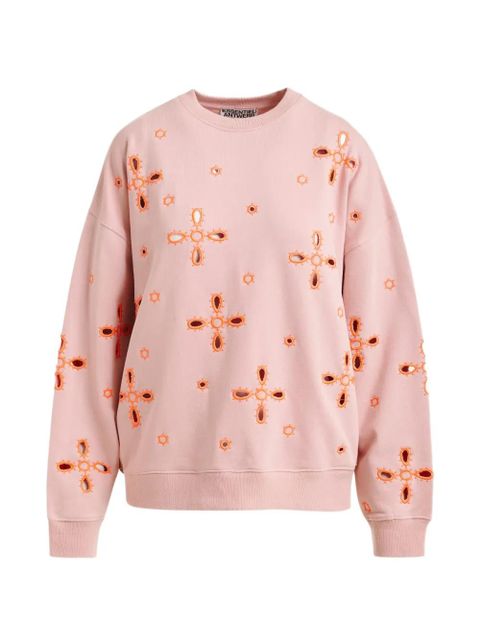 Essentiel Antwerp floral-pattern embroidered sweatshirt - Pink - zdjęcie produktu nr 1