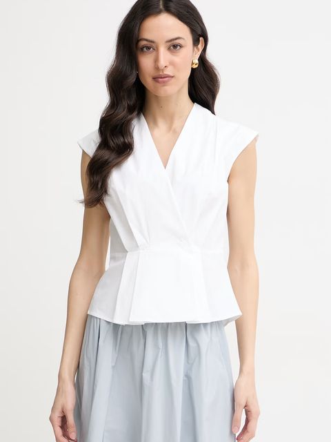 Marella bluzka koszulowa damska bawełniana z elastanem BAZAR - zdjęcie produktu nr 1